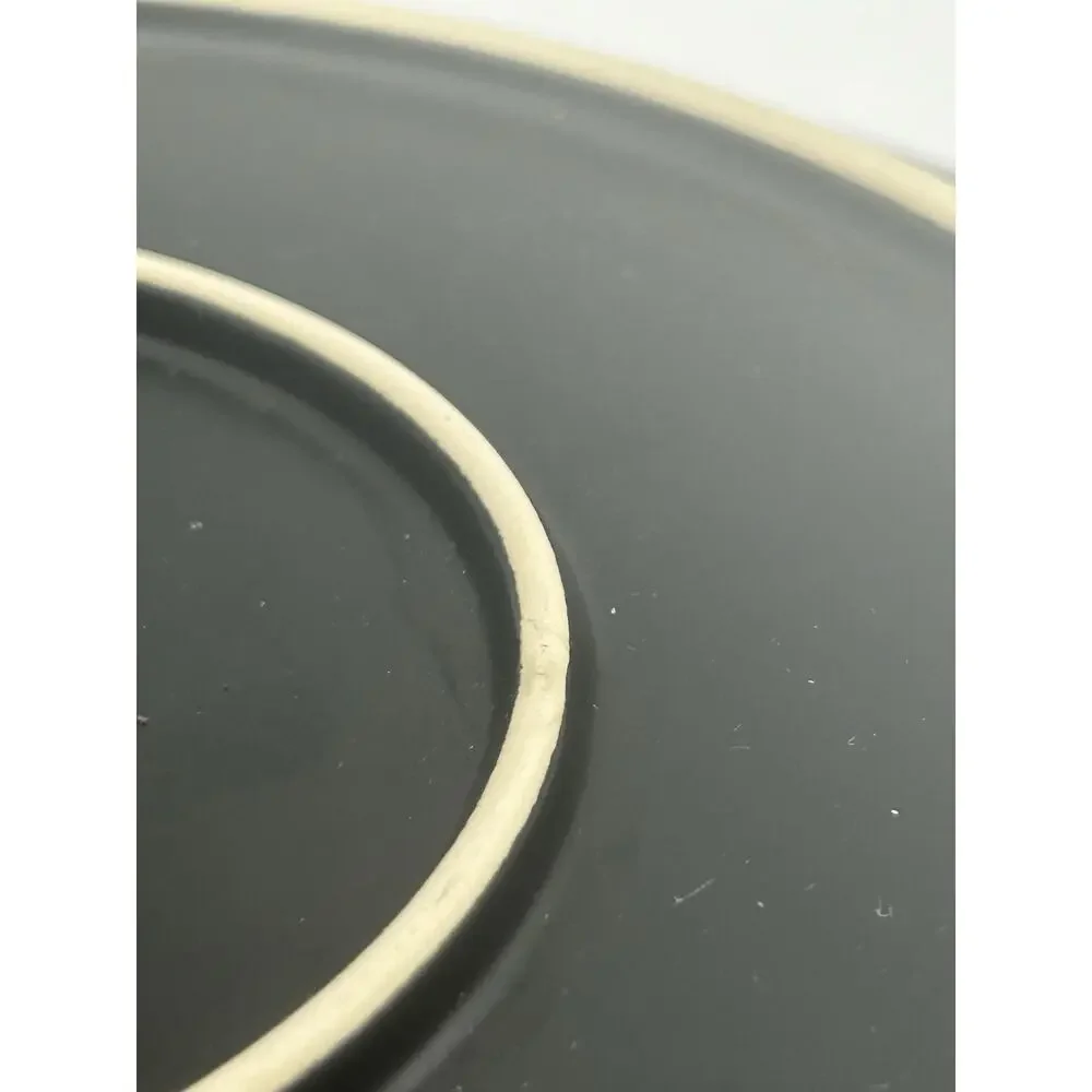 Mud Pie Cake Plate. Black With A Silver Base. Stoneware.